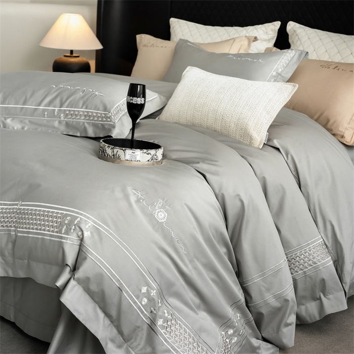 91家纺网 家纺一手货源 找家纺 （总）保罗圣迪奥 2025新款全棉长绒棉刺绣四件套-星光