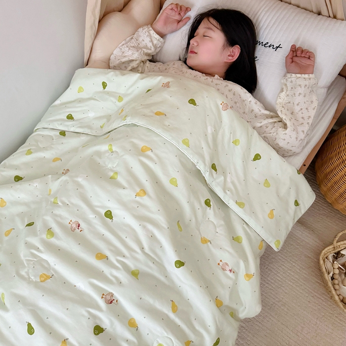 91家纺网 家纺一手货源 找家纺 BOSS 2025新款天丝棉大豆夏凉被夏被空调被儿童盖毯 鸭鸭梨