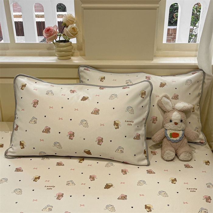 91家纺网 家纺一手货源 找家纺 星座家纺 2025新款斜纹提花凉感丝凉席床单款三件套 游园会