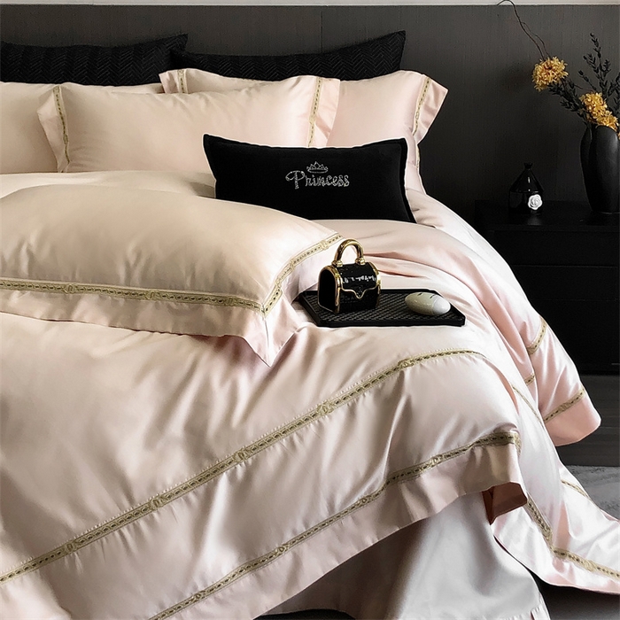 91家纺网 家纺一手货源 找家纺 （总）2025新款全棉长绒棉刺绣四件套-慕研