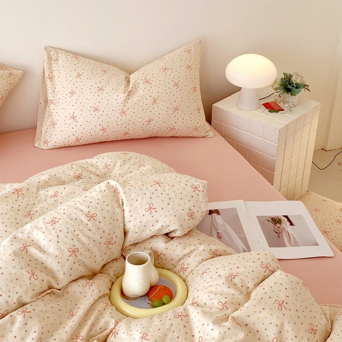 91家纺网 家纺一手货源 找家纺 于果 2025新款全棉双层纱四件套第四批 奶油派