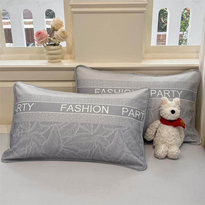 91家纺网 家纺一手货源 找家纺 星座家纺 2025新款斜纹提花凉感丝凉席床单款三件套 叶之语-灰