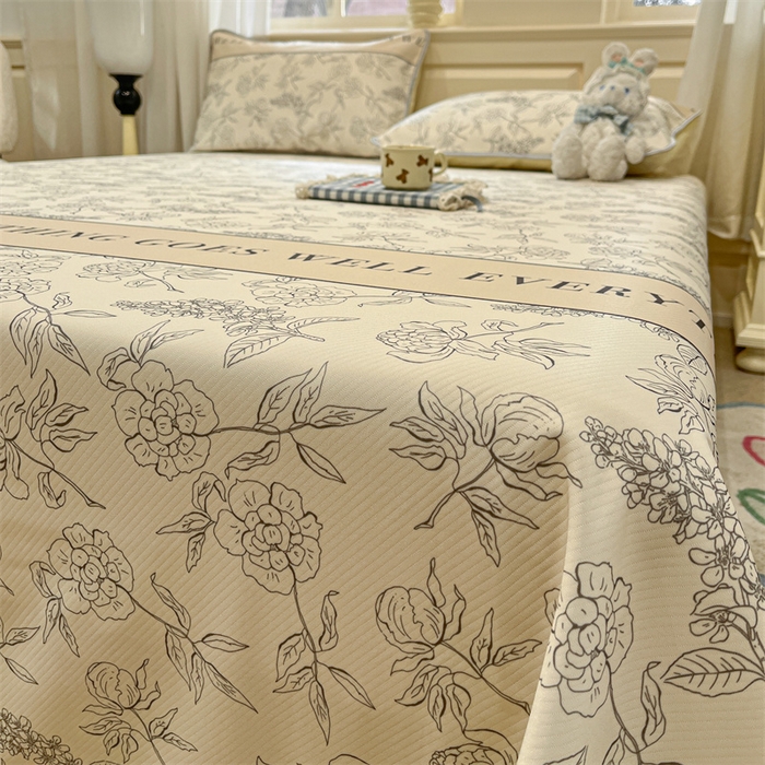 91家纺网 家纺一手货源 找家纺 （总）星座家纺 2025新款斜纹提花凉感丝凉席床单款三件套