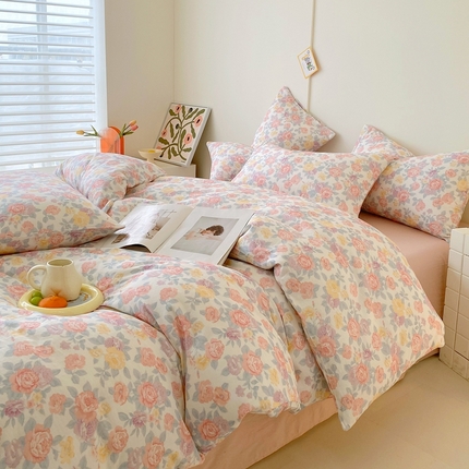 91家纺网 家纺一手货源 找家纺 （总）于果 2025新款全棉双层纱四件套第四批