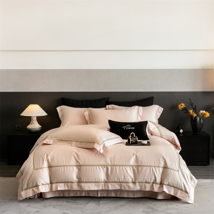 91家纺网 家纺一手货源 找家纺 （总）2025新款全棉长绒棉刺绣四件套-慕研