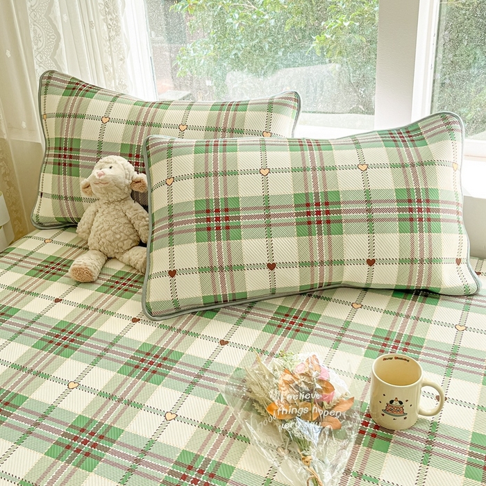 91家纺网 家纺一手货源 找家纺 星座家纺 2025新款斜纹提花凉感丝凉席床笠款三件套 床笠-水木年华