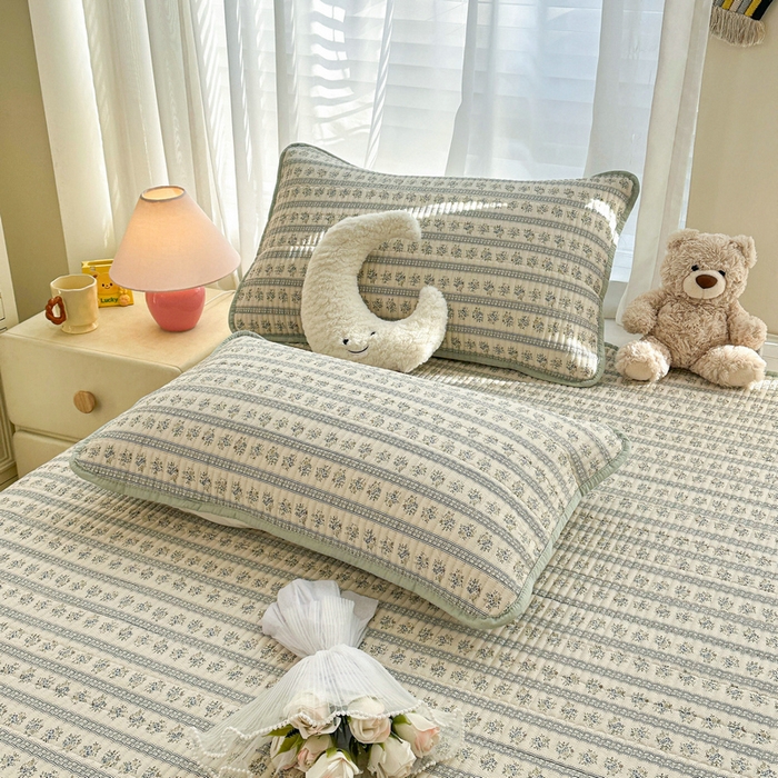 91家纺网 家纺一手货源 找家纺 梵朴 2025新款跑量款纯棉印花床盖三件套 洛可可