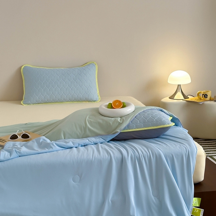 91家纺网 家纺一手货源 找家纺 顾里2025新款冰皮抗菌凉感被 冻海绿果