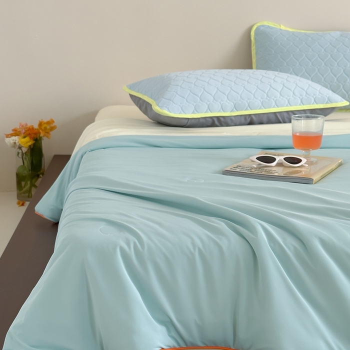 91家纺网 家纺一手货源 找家纺 顾里2025新款冰皮抗菌凉感被 月露蜜瓜