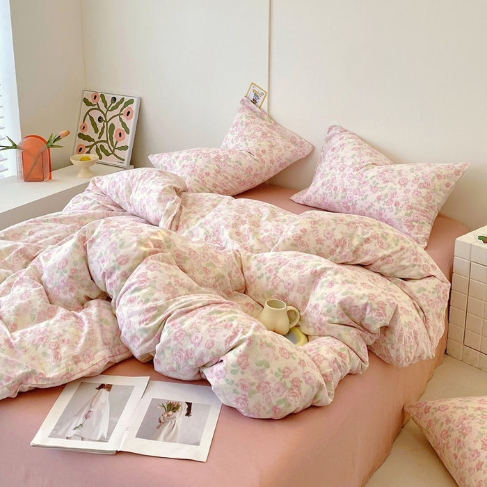 91家纺网 家纺一手货源 找家纺 于果 2025新款全棉双层纱四件套第四批 欧若拉