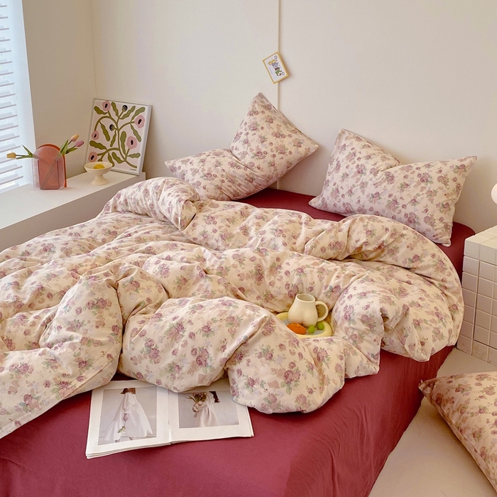 91家纺网 家纺一手货源 找家纺 于果 2025新款全棉双层纱四件套第四批 蒂芙娜