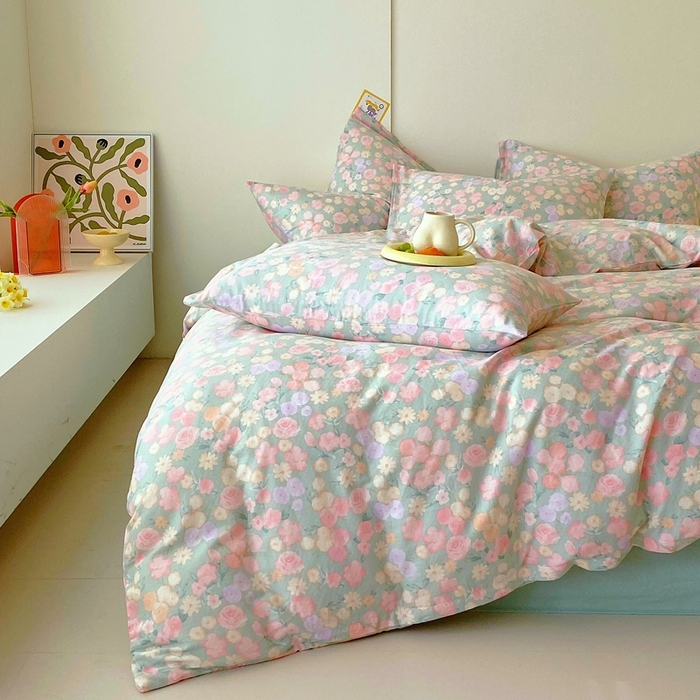 91家纺网 家纺一手货源 找家纺 于果 2025新款全棉双层纱四件套第四批 手捧玫瑰