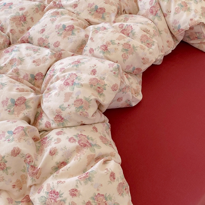 91家纺网 家纺一手货源 找家纺 于果 2025新款全棉双层纱四件套第四批 蒂芙娜