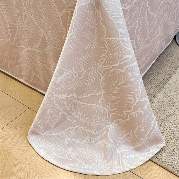 91家纺网 家纺一手货源 找家纺 星座家纺 2025新款斜纹提花凉感丝凉席床单款三件套 叶之语-奶咖