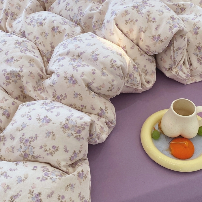 91家纺网 家纺一手货源 找家纺 于果 2025新款全棉双层纱四件套第四批 芊芊花影