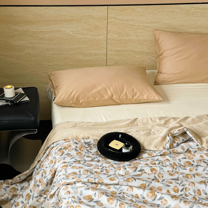 91家纺网 家纺一手货源 找家纺 顾里2025新款天丝莱赛尔夏被 花岛入梦蓝