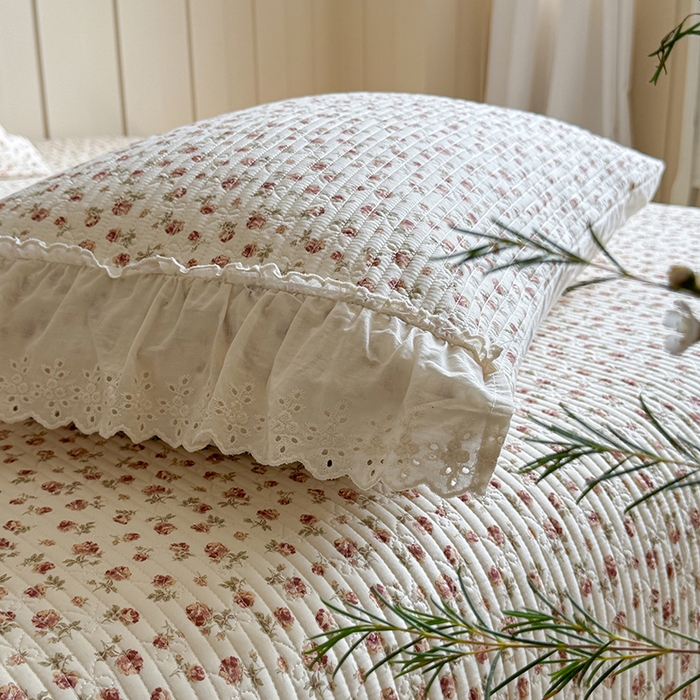 91家纺网 家纺一手货源 找家纺 麦伦家居 2025新款60s单层纱全棉床盖 玫瑰庄园