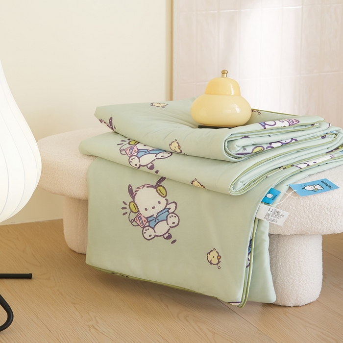 91家纺网 家纺一手货源 找家纺 U被家纺 2025新款三丽鸥官方授权亲肤凉感夏凉被空调被 【三丽鸥官方授权】绿色帕恰狗