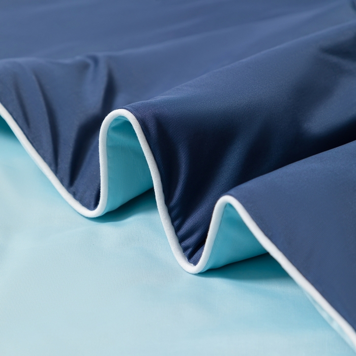 91家纺网 家纺一手货源 找家纺 样样红被业 2025新款抗菌凉感丝夏被 深蓝+天蓝