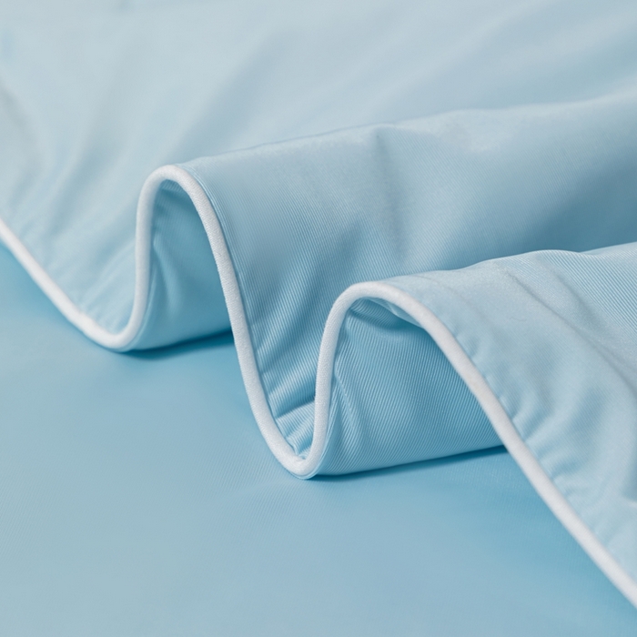 91家纺网 家纺一手货源 找家纺 样样红被业 2025新款抗菌凉感丝夏被 蓝色