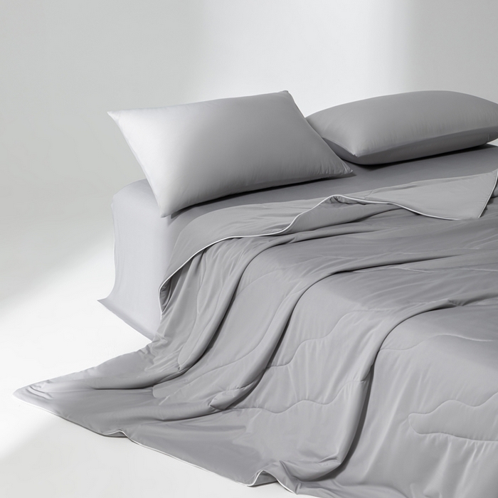 91家纺网 家纺一手货源 找家纺 样样红被业 2025新款抗菌凉感丝夏被 灰色