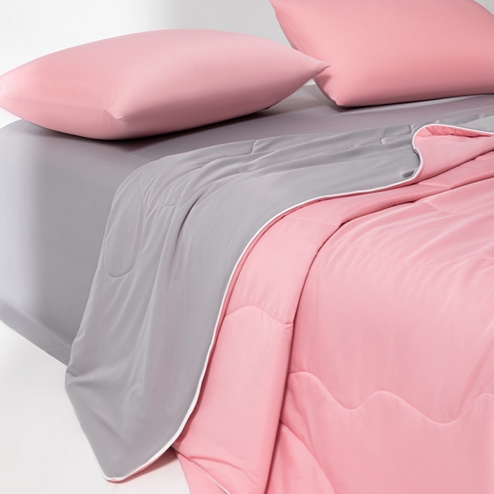 91家纺网 家纺一手货源 找家纺 样样红被业 2025新款抗菌凉感丝夏被 豆沙+灰