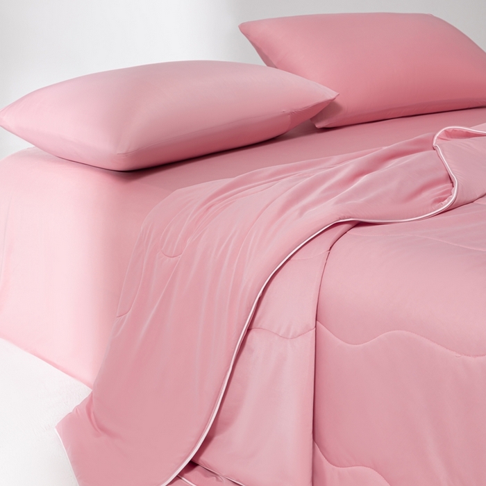 91家纺网 家纺一手货源 找家纺 样样红被业 2025新款抗菌凉感丝夏被 豆沙色