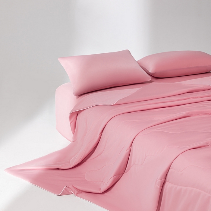 91家纺网 家纺一手货源 找家纺 样样红被业 2025新款抗菌凉感丝夏被 豆沙色