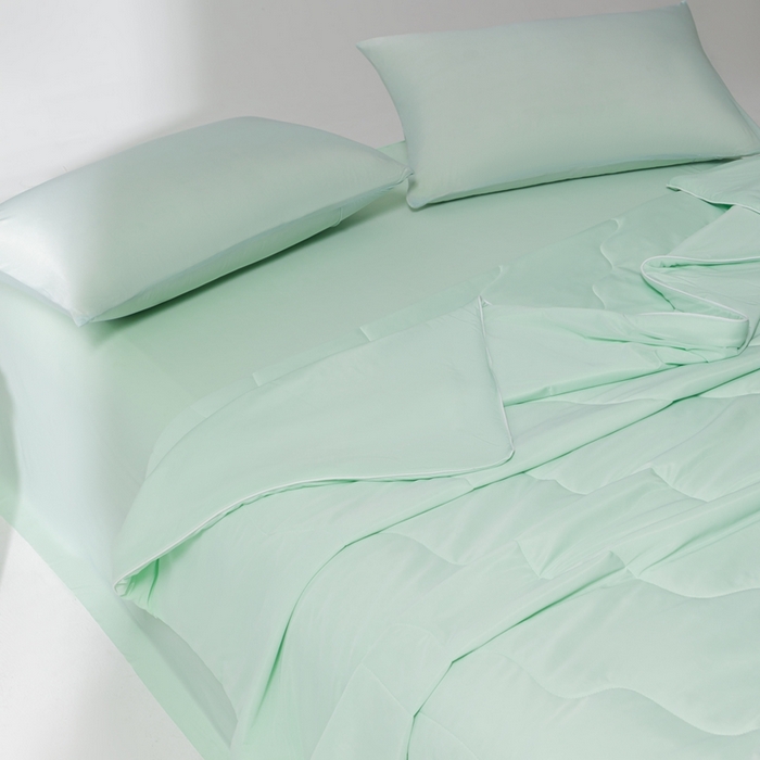 91家纺网 家纺一手货源 找家纺 样样红被业 2025新款抗菌凉感丝夏被 水绿色