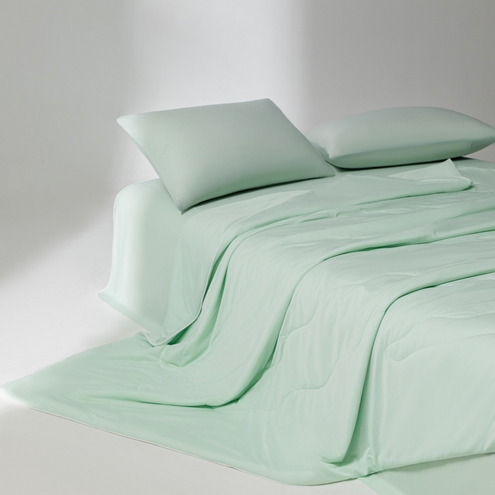 91家纺网 家纺一手货源 找家纺 样样红被业 2025新款抗菌凉感丝夏被 水绿色