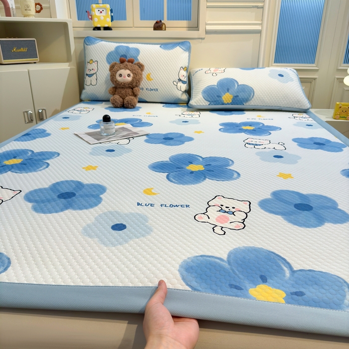 91家纺网 家纺一手货源 找家纺 （总）喜居 2025新款A类凉感豆豆席印花款凉席