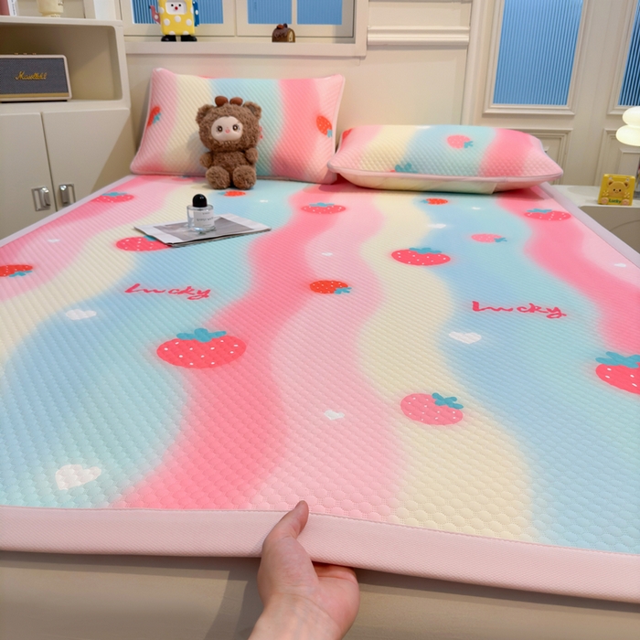 91家纺网 家纺一手货源 找家纺 （总）喜居 2025新款A类凉感豆豆席印花款凉席