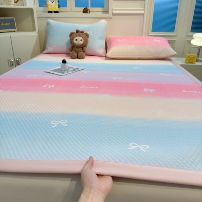 91家纺网 家纺一手货源 找家纺 （总）喜居 2025新款A类凉感豆豆席印花款凉席