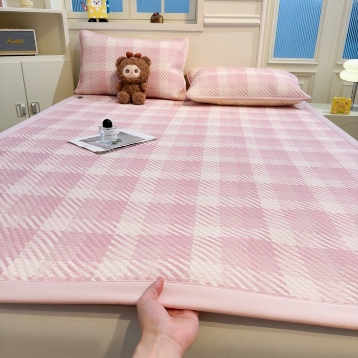 91家纺网 家纺一手货源 找家纺 （总）喜居 2025新款A类凉感豆豆席印花款凉席