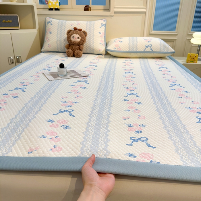 91家纺网 家纺一手货源 找家纺 （总）喜居 2025新款A类凉感豆豆席印花款凉席