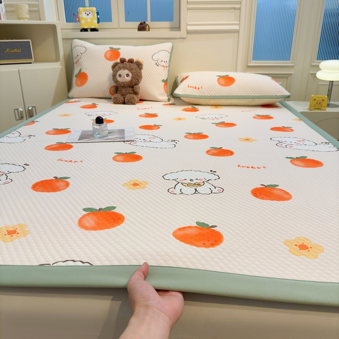 91家纺网 家纺一手货源 找家纺 （总）喜居 2025新款A类凉感豆豆席印花款凉席