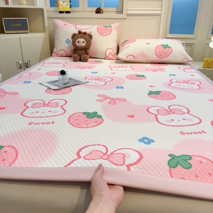 91家纺网 家纺一手货源 找家纺 （总）喜居 2025新款A类凉感豆豆席印花款凉席