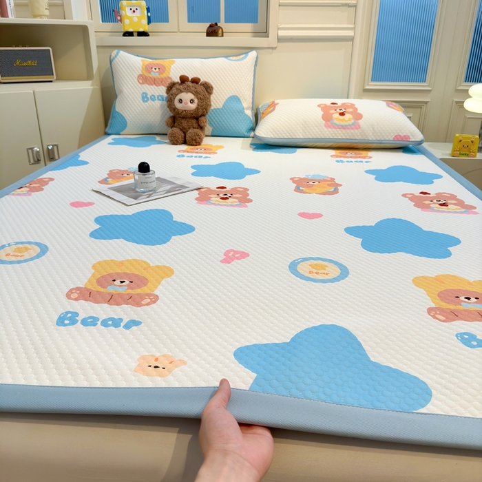 91家纺网 家纺一手货源 找家纺 （总）喜居 2025新款A类凉感豆豆席印花款凉席