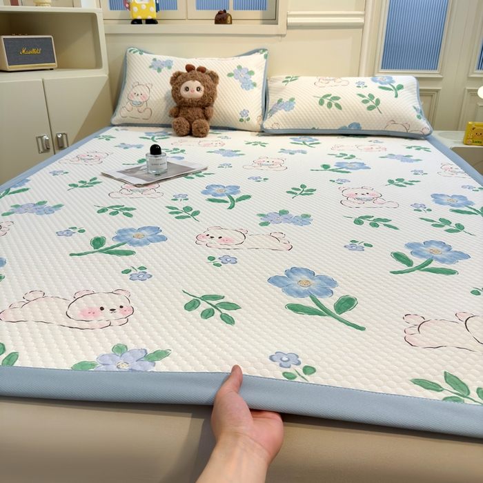 91家纺网 家纺一手货源 找家纺 （总）喜居 2025新款A类凉感豆豆席印花款凉席