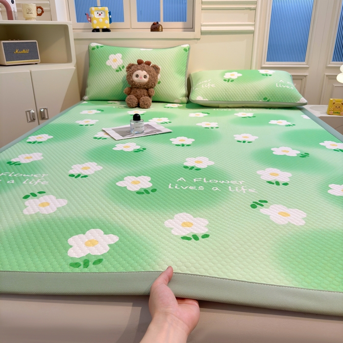 91家纺网 家纺一手货源 找家纺 （总）喜居 2025新款A类凉感豆豆席印花款凉席