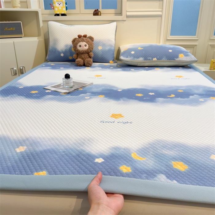 91家纺网 家纺一手货源 找家纺 （总）喜居 2025新款A类凉感豆豆席印花款凉席