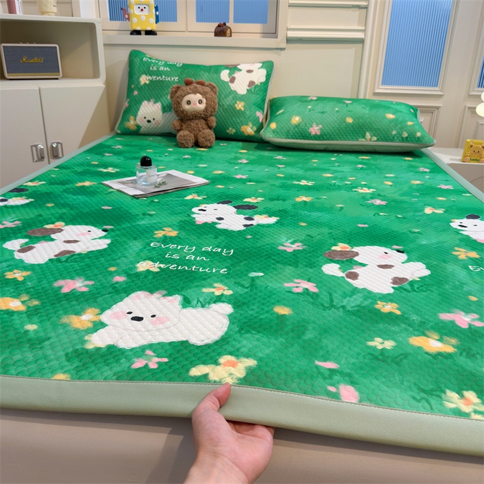 91家纺网 家纺一手货源 找家纺 （总）喜居 2025新款A类凉感豆豆席印花款凉席