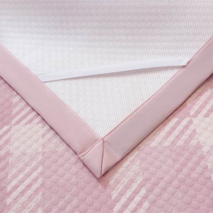 91家纺网 家纺一手货源 找家纺 喜居 2025新款A类凉感豆豆席印花款凉席 晨曦粉