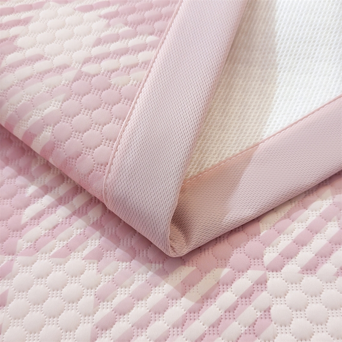 91家纺网 家纺一手货源 找家纺 喜居 2025新款A类凉感豆豆席印花款凉席 晨曦粉