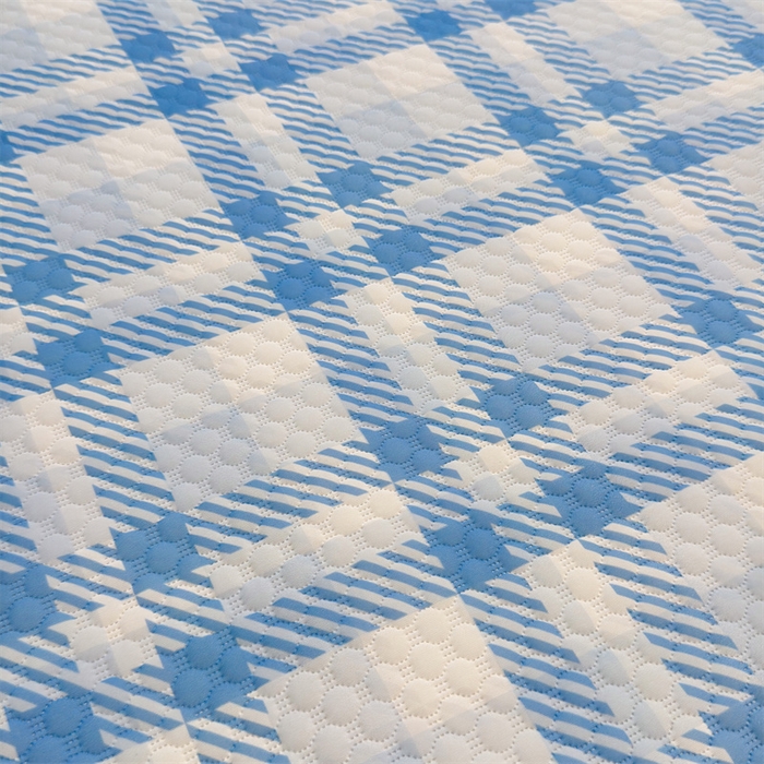 91家纺网 家纺一手货源 找家纺 喜居 2025新款A类凉感豆豆席印花款凉席 晨曦蓝