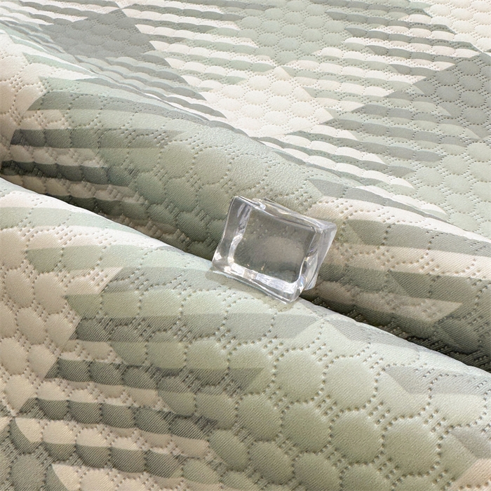 91家纺网 家纺一手货源 找家纺 喜居 2025新款A类凉感豆豆席印花款凉席 晨曦绿