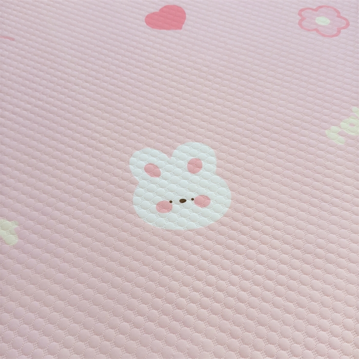 91家纺网 家纺一手货源 找家纺 喜居 2025新款A类凉感豆豆席印花款凉席 粉小兔