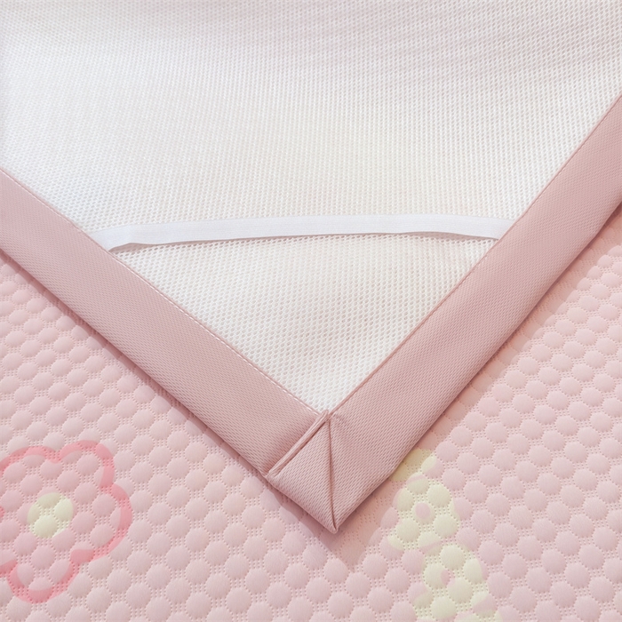 91家纺网 家纺一手货源 找家纺 喜居 2025新款A类凉感豆豆席印花款凉席 粉小兔