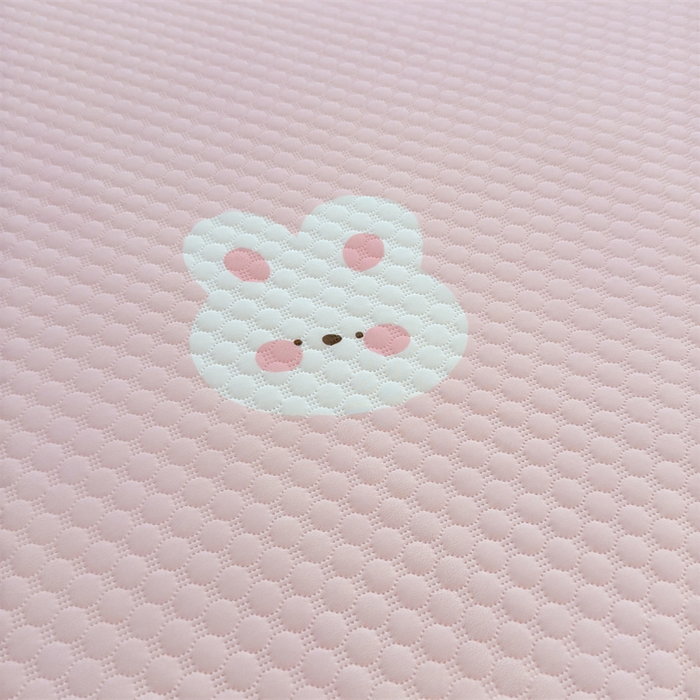 91家纺网 家纺一手货源 找家纺 喜居 2025新款A类凉感豆豆席印花款凉席 粉小兔