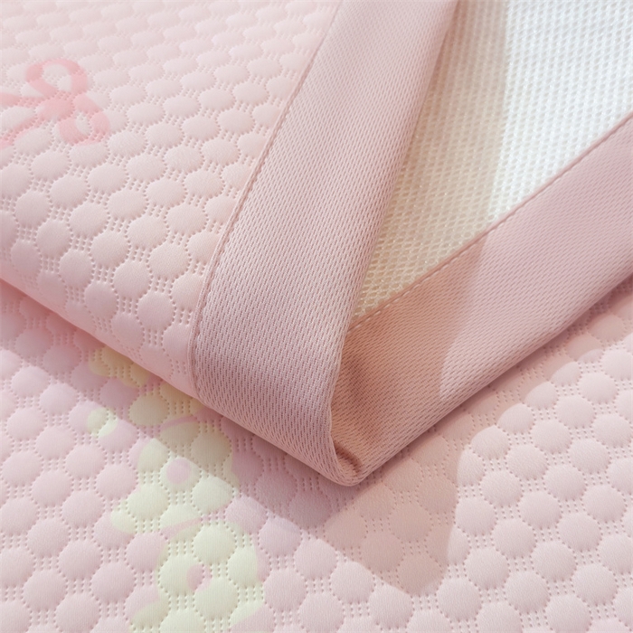 91家纺网 家纺一手货源 找家纺 喜居 2025新款A类凉感豆豆席印花款凉席 粉小兔